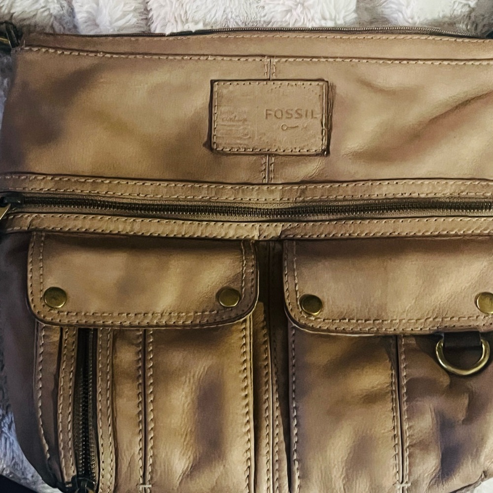 Fossil Light Brown Leather Backpack